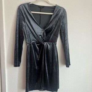 Gray Velvet Long sleeve Dress